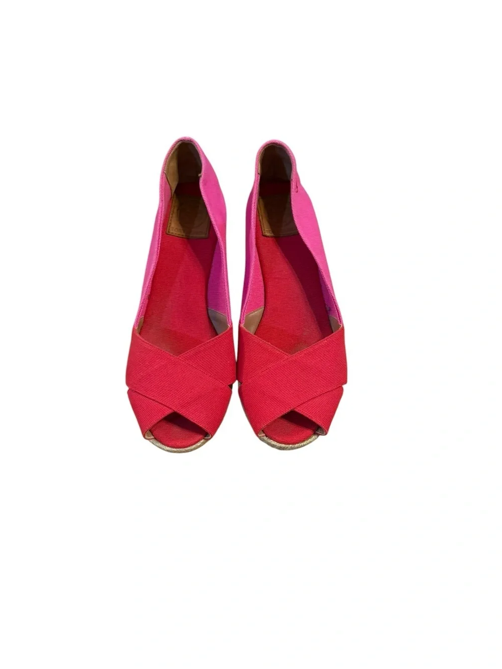 Tory Burch Women’s Pink Crisscross Open-Toe Flats